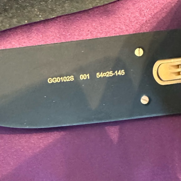 Gucci Sunglasses Square Frame Glitter GG0102S Sunglasses Black with Case - Picture 11 of 12